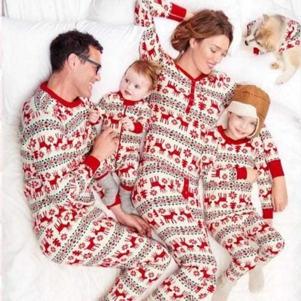 Juletøj Julepyjamas familie pyjamasbukser Julesweater pyjamassæt baby 18m