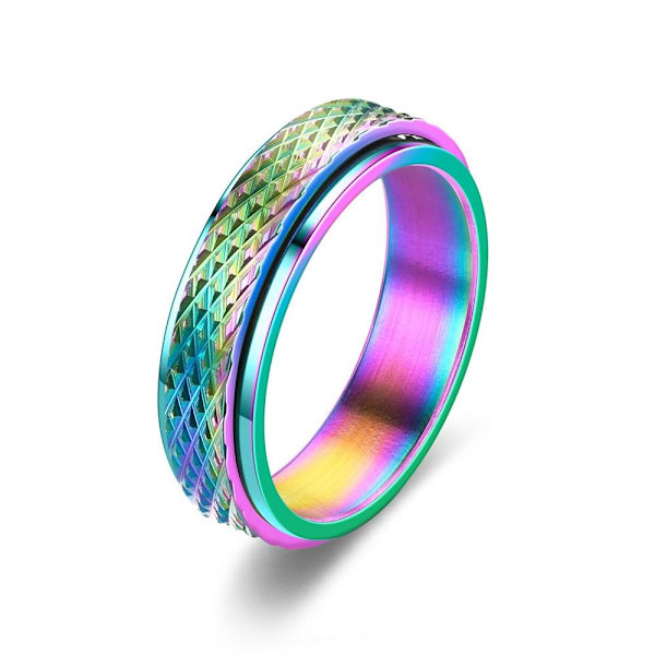 Roterande Diamond Snake Skin Stripe Parring - Love Forever, Time 6mm färgglad nr 10