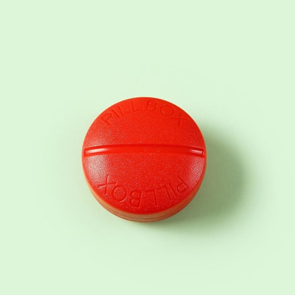 tablettdose pilleglass medisinpose pillebokser 4 rom rød