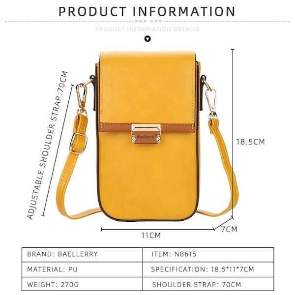Baellerry telefonpung til kvinder - Stilfuld crossbody-skuldertaske m brun