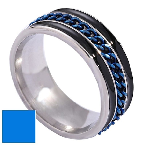 antistress spinner roterande fidget ring ringar blå Size6/16.4mm