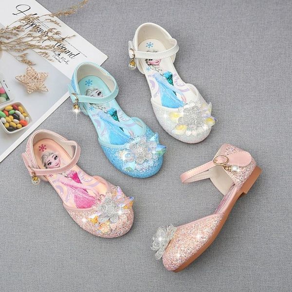 elsa prinsess skor barn flicka med paljetter rosa 16cm / size24