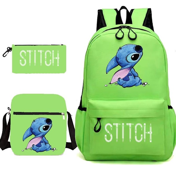 stitch reppu penaali olkahihna laukkupakkaus (3 kpl) vihreä 4