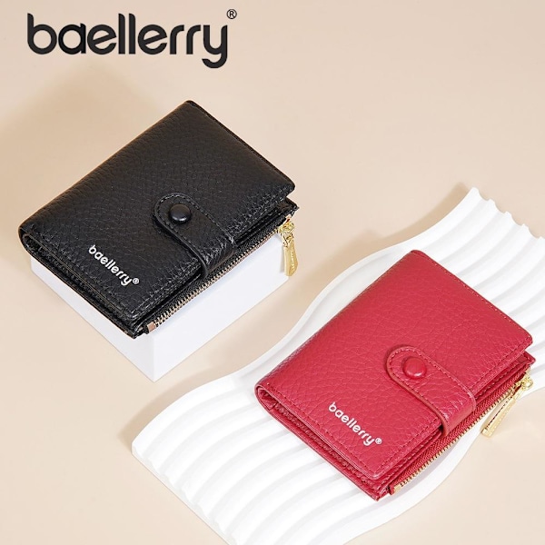 Baellerry Fashion Short Wallet RFID-blockerande Mini-dragkedja m grå