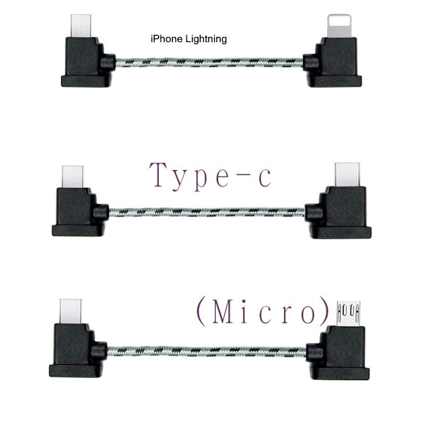 Belysning / USB Type-C / Micro-USB kabel til DJI Mavic Air2 mini2 Micro USB flettet 15CM