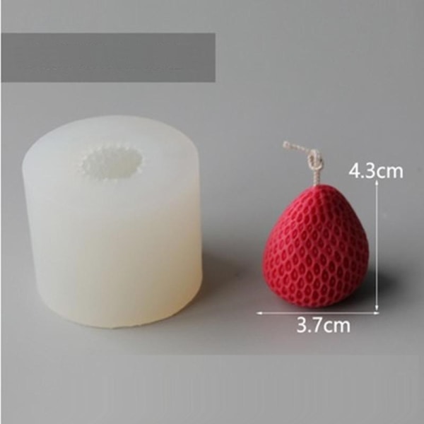 ljusform ljusformar DIY silikonform stearinljus 3D jordgubbe
