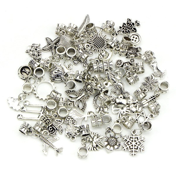 berlocker smyckes örhängen diy pack 40 st Silverfärgad