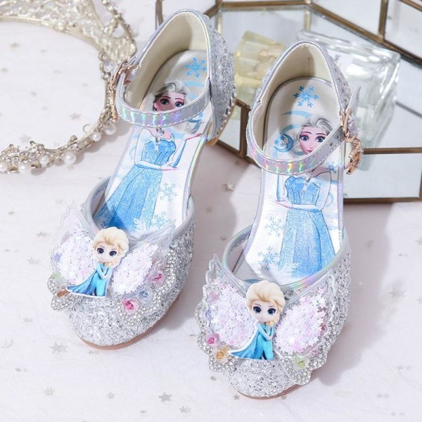 prinsessesko elsa sko børnefestsko blå 16,5 cm / størrelse 24