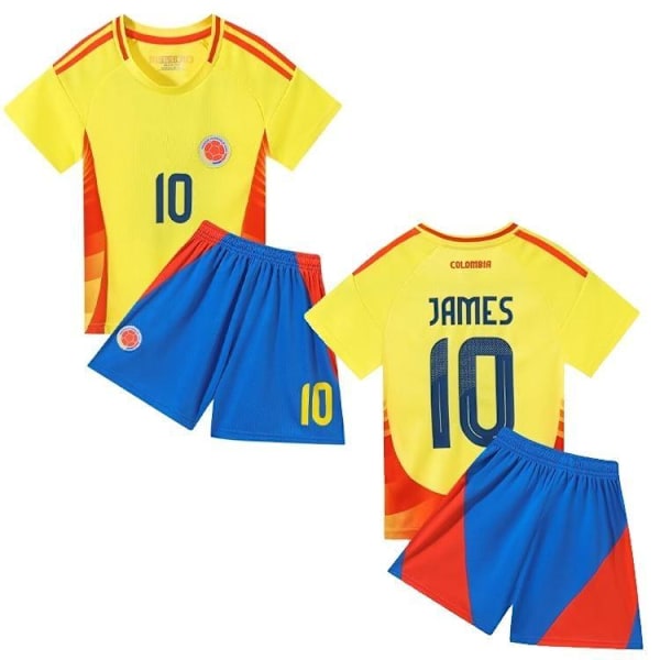 Colombia Hem nr 10 James fotbollströja och shorts för vuxna för #24 (140CM)