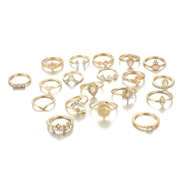 All fingers ring ringar set med olika mönster