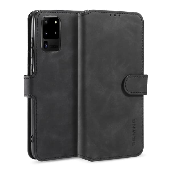(För Samsung Galaxy S20 FE) DG.MING Premium Plånboksfodral i PU-läder med kortfack, stativfunktion och magnetisk stängning Grå