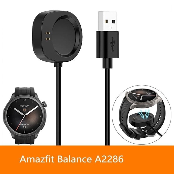 USB-lader erstatningskabel 100 cm for Amazfit Balance A2286