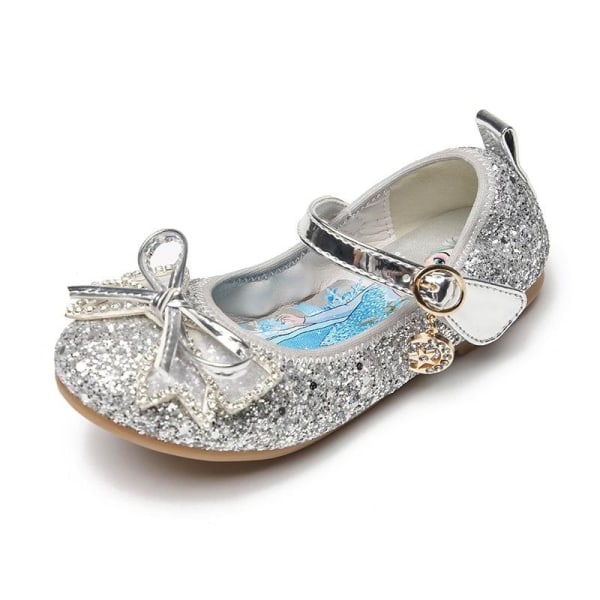 elsa prinsesse sko barn pige med pailletter blå 18 cm / størrelse 29
