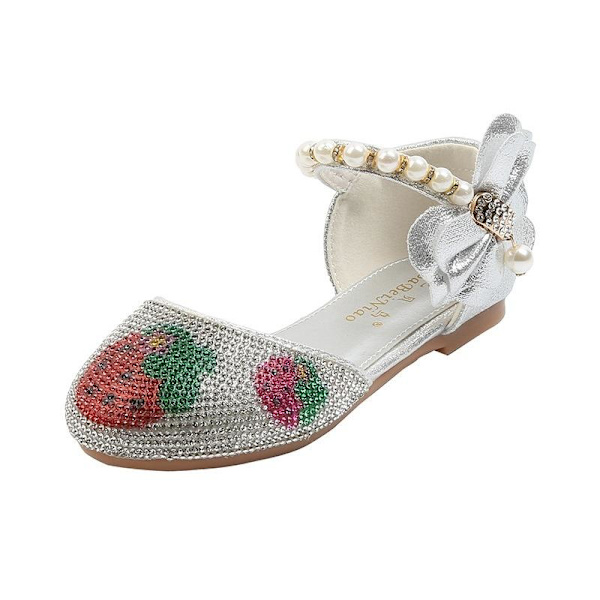 elsa prinsess skor barn flicka med paljetter silverfärgad 21.5cm / size35