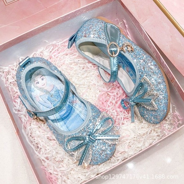 elsa prinsess skor barn flicka med paljetter blå 17.5cm / size28