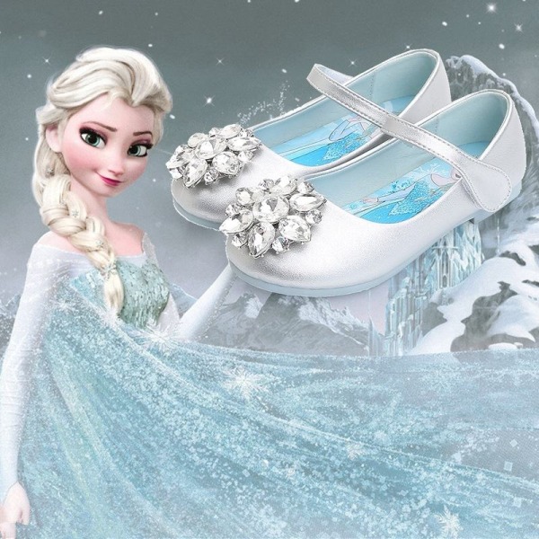 prinsessesko elsa sko børnefestsko blå 15,5 cm / størrelse 24