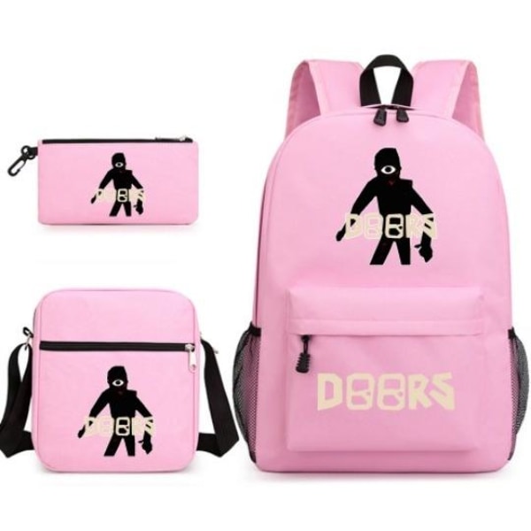 døre roblox rygsæk penalhus skulderrem tasker pakke (3 stk) lyserød 2