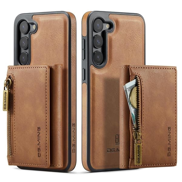 (Til iPhone 16 Pro Max) DG.MING M5-serien aftagelig pung-etui brun