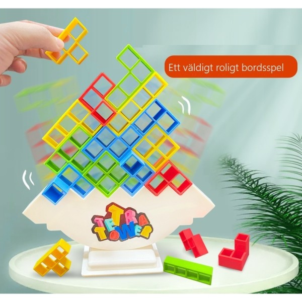 Tetra Tower Balance Stacking Blocks Spel Balance Building Blocks 1st (48 block)