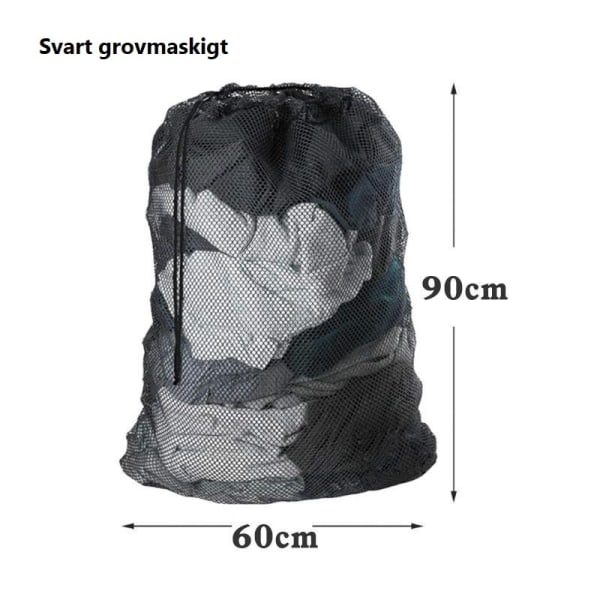 Veske stor vaskepose nettpose klespose 60x90cm hvit sort 2stk 2 stk/sort 2