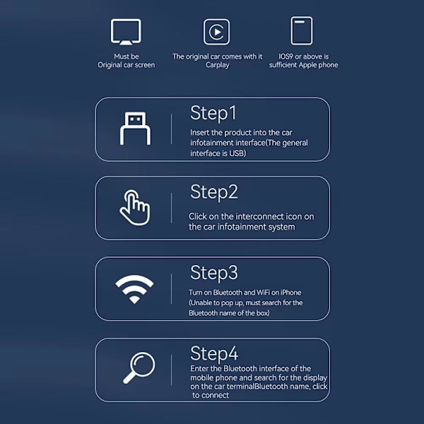 Trådløs CarPlay / Android Auto adapter - plug and play trådløs c Som på billedet