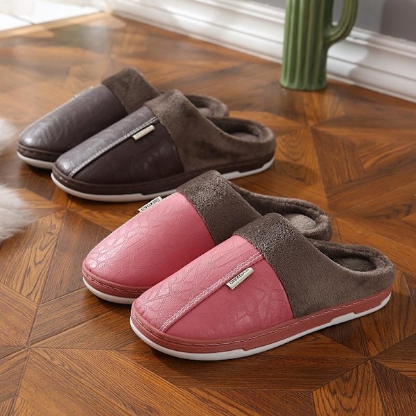 fluff tofflor varma tofflor innetofflor kaffe 44-45 (insida 28cm)