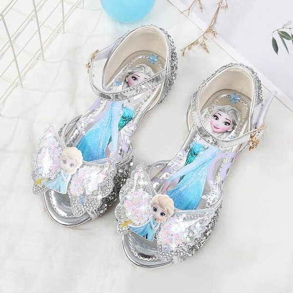 prinsesskor elsa skor barn festskor silverfärgad 16cm / size23