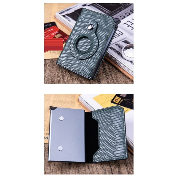airtag plånbok wallet korthållare kort RFID grön