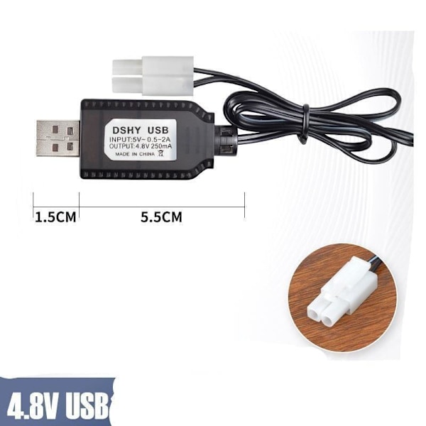 USB-laderkabel batterilader 4.8V 4,8V mini Tamiya