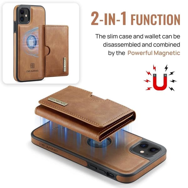 (Til iPhone 15 Plus) DG.MING M6 Serien Magnetisk Pung Etui sort