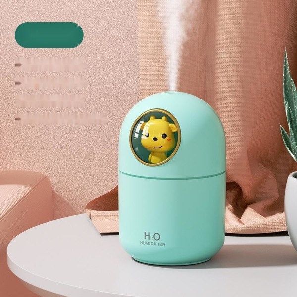 Luftfuktare aroma diffuser humidifier med led-ljus Söt ko grön