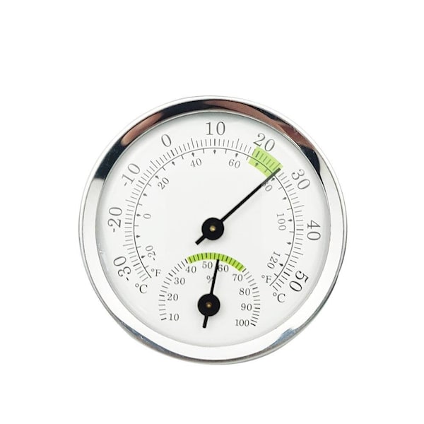 2-i-1 termometer hygrometer temperatur- og fugtighedsmåler indeni slivergrøn 1 stk