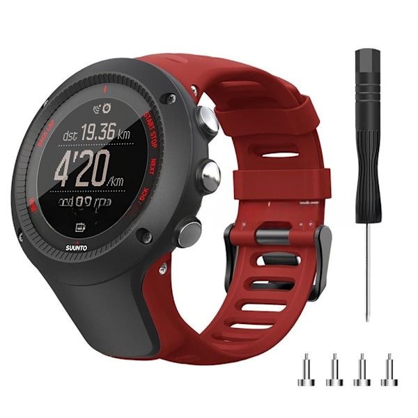 Silikoniranneke Suunto Ambit 1 2 3 tummanpunainen