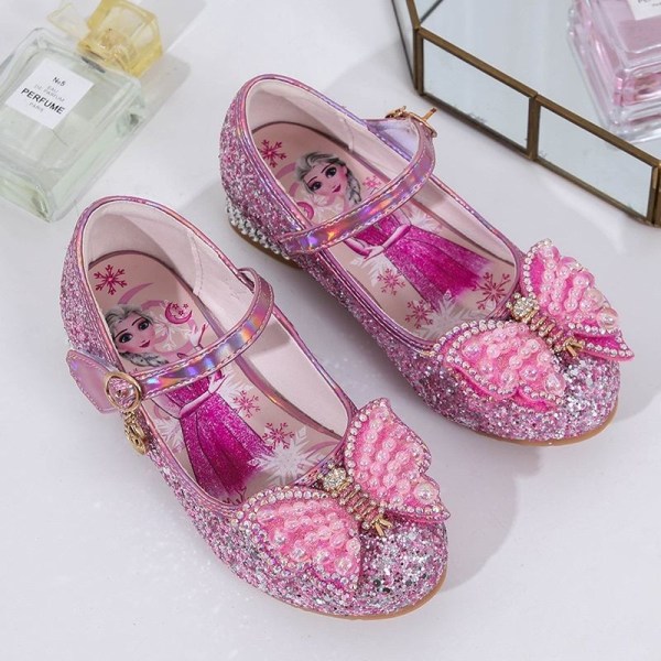 prinsessesko elsa sko børnefestsko pink 15,5 cm / størrelse 23