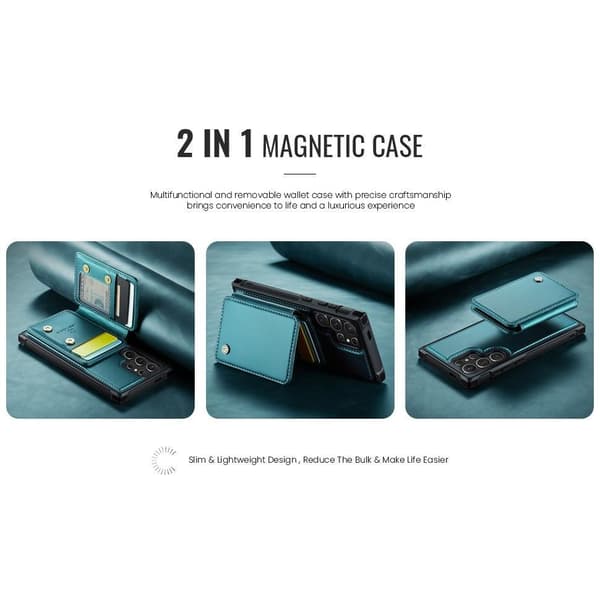 (Til Samsung Galaxy S21) Magnetisk tegnebogs etui med RFID-beskyttelse og stativ til [telefonmodel] sort