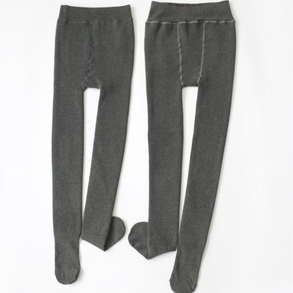 Fleece fodrade leggings damasker för dam varma scrunch yoga legg Mörkgrå Leggings utan strumpor