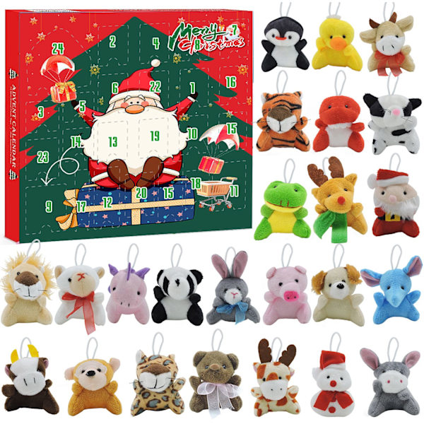 2023 Julegaver Julekalender gaver adventskalender 24 dage Udstoppede dyr sæt