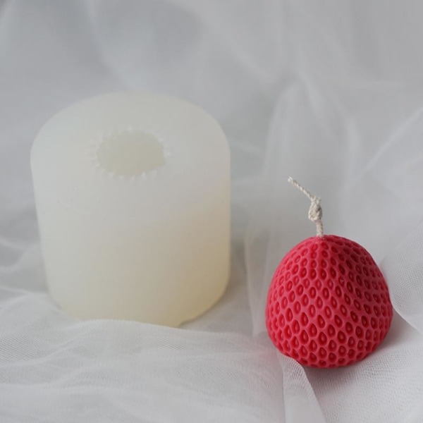 lysformar lys stearinljus DIY gjutformar i silikonform mj13 enkelt hull stor jordbær