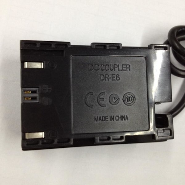 Canon DR-E6 LP-E6 batterigrepp för Canon 5D3, 5D2, 7D, 6D, 60D k DR-E6 full avkodning