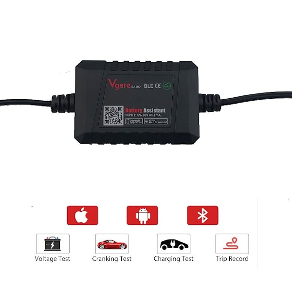 Vgate Langaton Akunvalvonta 6-24V Bluetooth Akun Testauspaket kuten kuvassa