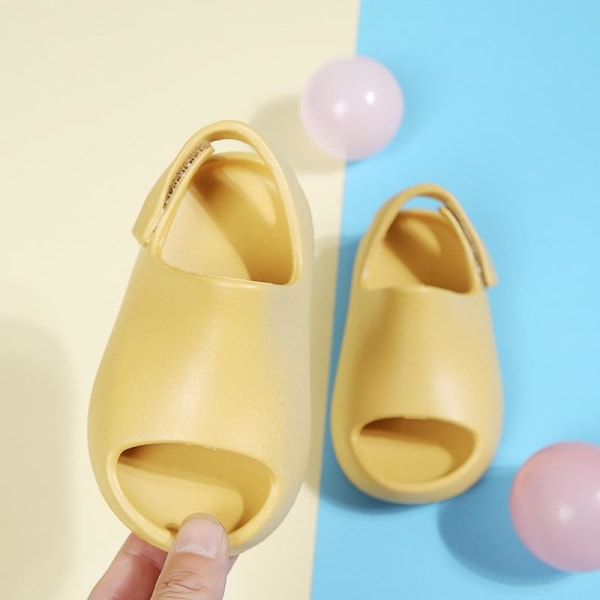 mjuka tofflor slider sandaler skor foppatofflor barn tofflor gul 180 (innerlängd 17-17.5cm)