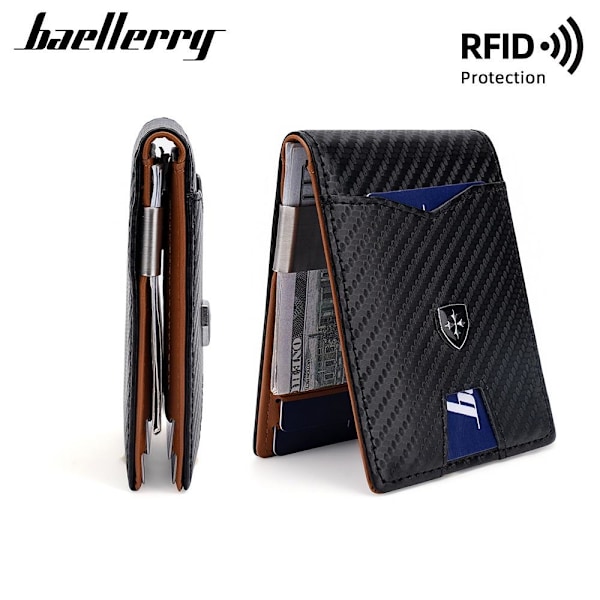 Baellerry Minimalistisk RFID-blokerende slank pung til mænd sort