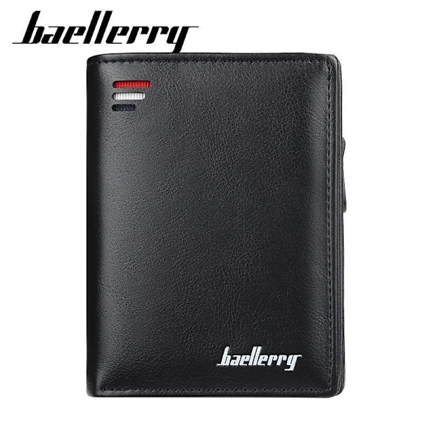 Baellerry Mens korthållare plånböcker Kort stil mode blixtlås pl Svart 12cm*9cm*2.5cm