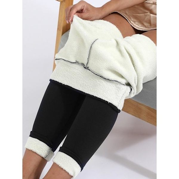 paksut leggingsit talvi leggingsit talvihousut fleece leggingsit sort 1 XL