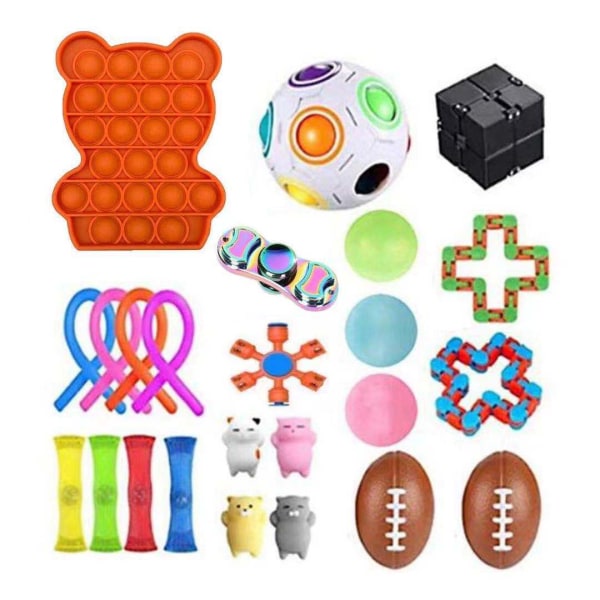 24 Fidget Toys pakkaa juhlapalveluita, aistinvaraista pop it -stressipalloa