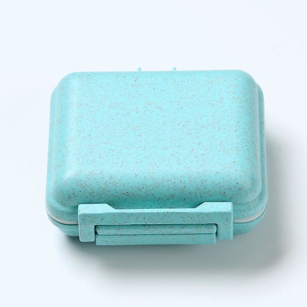 tablett dosett för väska / pillerlåda medicindosett 6 fack blå