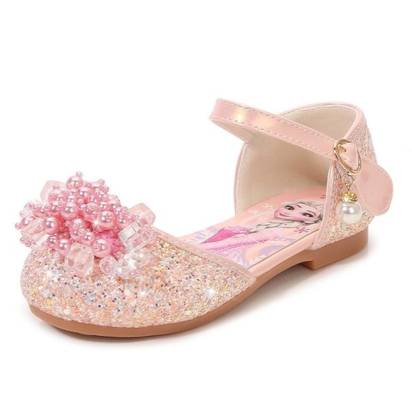 elsa prinsess skor barn flicka med paljetter rosa 16.5cm / size25
