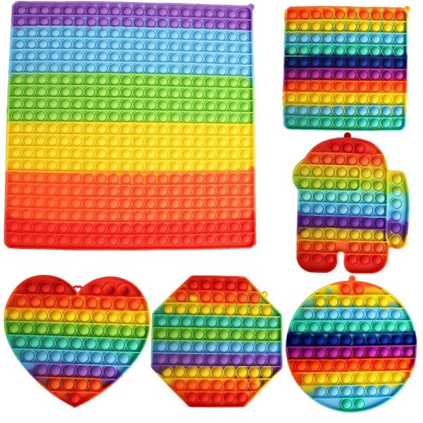 fidget toys pop it leksak sensory regnbåge 20cm