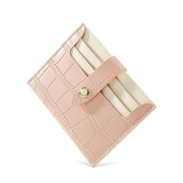 korthållare kort plånbok slim card holder wallet PU läder gul