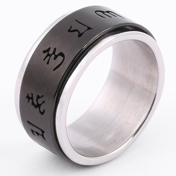 antistress spinner roterande fidget ring ringar svart Size9/19mm